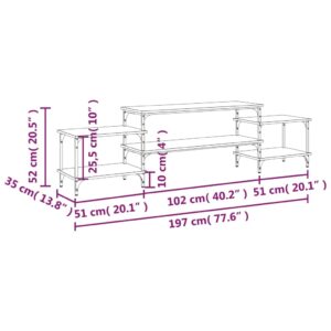 vidaXL TV-skåp sonoma-ek 197x35x52 cm konstruerat trä - Bild 9