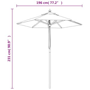 vidaXL Parasoll med trästång 196x231 cm antracit - Bild 8