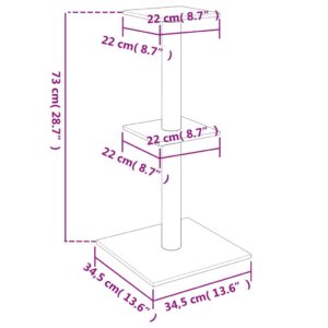 vidaXL Klösträd med sisalpelare gräddvit 73 cm - Bild 5