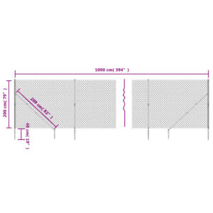 vidaXL Gunnebostängsel med markspett grön 2x10 m - Bild 5