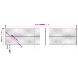 vidaXL Gunnebostängsel antracit 2x25 m - Bild 5