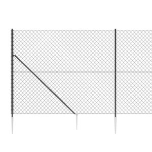 vidaXL Gunnebostängsel med markspett antracit 1,6x10 m - Bild 4