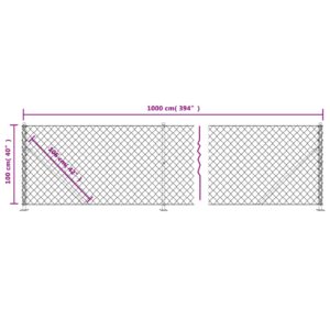 vidaXL Gunnebostängsel med stolpsko antracit 1x10 m - Bild 6