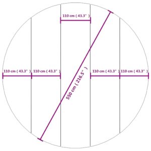 vidaXL Bottenmatta ljusgrå Ø550 cm polyester geotextil - Bild 7