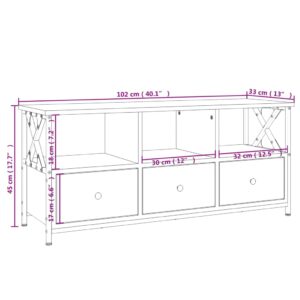 vidaXL Tv-bänk svart 102x33x45 cm konstruerat trä & järn - Bild 10