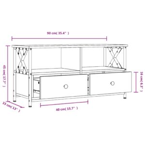 vidaXL Tv-bänk brun ek 90x33x45 cm konstruerat trä & järn - Bild 11