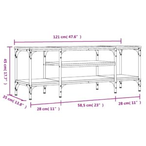 vidaXL Tv-bänk rökfärgad ek 121x35x45 cm konstruerat trä & järn - Bild 9