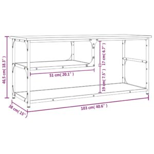 vidaXL Tv-bänk svart 103x38x46,5 cm konstruerat trä och stål - Bild 9