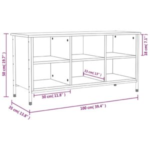 vidaXL Skohylla sonoma-ek 100x35x50 cm konstruerat trä - Bild 9