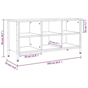 vidaXL Skoställ rökfärgad ek 100x35x50 cm konstruerat trä - Bild 9