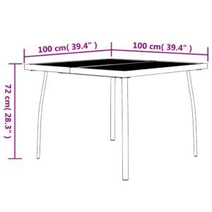 vidaXL Trädgårdsbord antracit 100x100x72 cm stålnät - Bild 6