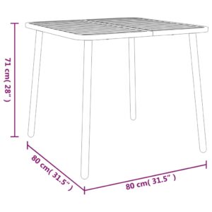 vidaXL Trädgårdsbord antracit 80x80x71 cm stål - Bild 6