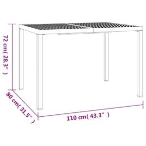 vidaXL Trädgårdsbord antracit 110x80x72 cm stål - Bild 7