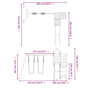 vidaXL Lekplats massivt douglasträ - Bild 11