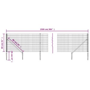 vidaXL Stängsel med markspett grön 0,8x25 m - Bild 5