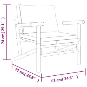 vidaXL Loungegrupp 4 delar mörkgrå dynor bambu - Bild 10