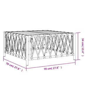 vidaXL Trädgårdsbord vit 70x70x34 cm vävt tyg - Bild 5