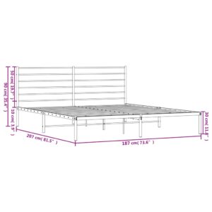 vidaXL Sängram med huvudgavel metall vit 180x200 cm - Bild 10