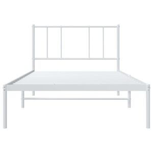 vidaXL Sängram med huvudgavel metall vit 80x200 cm - Bild 6