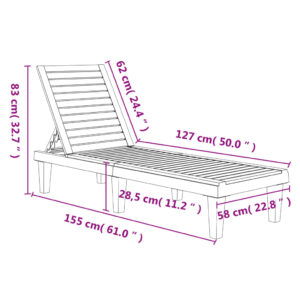 vidaXL Solsäng svart 155x58x83 cm polypropylen - Bild 9