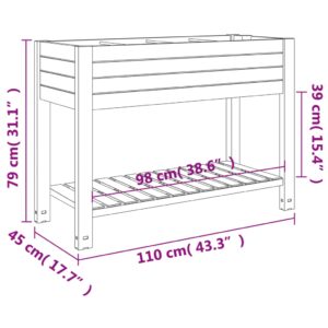 vidaXL Upphöjd odlingslåda ljusbrun 110x45x79 cm polypropen - Bild 7