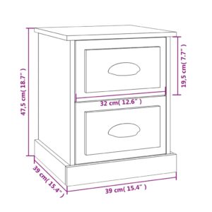 vidaXL Sängbord 2 st rökfärgad ek 39x39x47,5 cm konstruerat trä - Bild 11