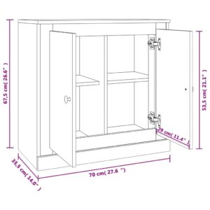 vidaXL Förvaringsskåp vit högglans 70x35,5x67,5 cm konstruerat trä - Bild 10