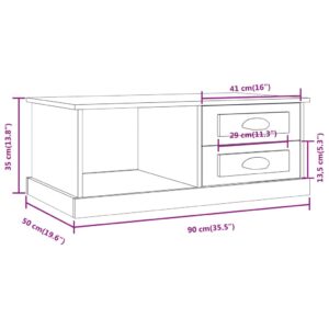 vidaXL Soffbord vit högglans 90x50x35 cm konstruerat trä - Bild 11