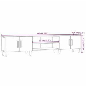 vidaXL Tv-bänk vit 180x31,5x40 cm konstruerat trä - Bild 10