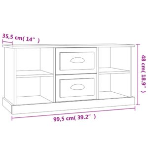 vidaXL Tv-bänk rökfärgad ek 99,5x35,5x48 cm konstruerat trä - Bild 9