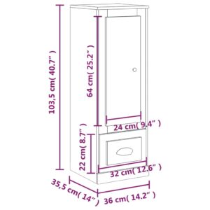 vidaXL Skåp sonoma-ek 36x35,5x103,5 cm konstruerat trä - Bild 10