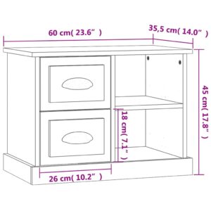 vidaXL Sängbord vit högglans 60x35,5x45 cm - Bild 10