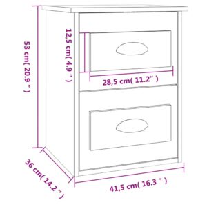 vidaXL Väggmonterad sängbord brun ek 41,5x36x53cm - Bild 11