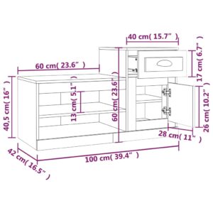 vidaXL Skohylla sonoma-ek 100x42x60 cm konstruerat trä - Bild 11