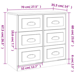 vidaXL Skåp betonggrå 70x35,5x67,5 cm konstruerat trä - Bild 10