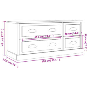 vidaXL TV-skåp vit 100x35,5x45 cm konstruerat trä - Bild 10