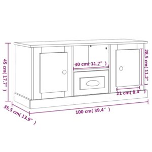 vidaXL Tv-bänk grå sonoma 100x35,5x45 cm konstruerat trä - Bild 10