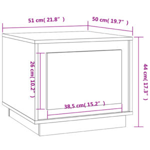 vidaXL Soffbord vit 51x50x44 cm konstruerat trä - Bild 10