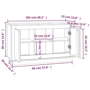 vidaXL Byrå rökfärgad ek 102x35x60 cm konstruerat trä - Bild 9