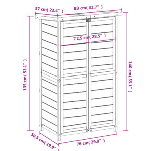 vidaXL Trädgårdsbod brun 83x57x140 cm massiv furu - Bild 8