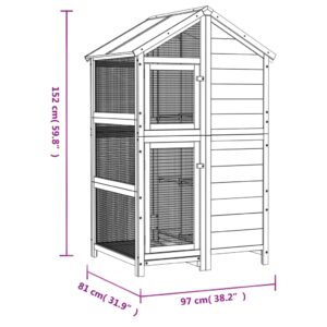 vidaXL Fågelhus brun 97x81x152 massiv furu - Bild 8