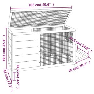 vidaXL Kaninbur mocka 103x44x69,5 cm massiv furu - Bild 6