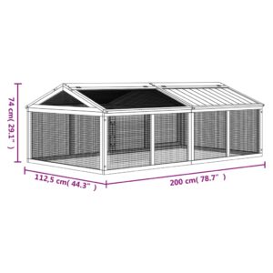 vidaXL Utomhusbur brun 200x112,5x74 cm massiv furu - Bild 7