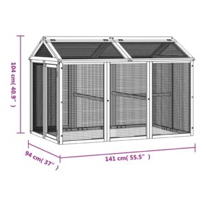 vidaXL Utomhusbur brun 141x94x104 cm massiv furu - Bild 7