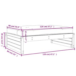 vidaXL Fotpall för trädgården 120x80 cm massiv furu - Bild 9