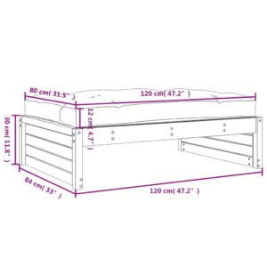 vidaXL Fotpall för trädgården svart 120x80 cm massiv furu - Bild 9