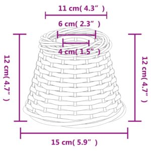 vidaXL Taklampskärm vit Ø15x12 cm korgmaterial - Bild 6