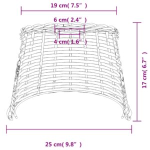 vidaXL Taklampskärm vit Ø25x17 cm korgmaterial - Bild 7