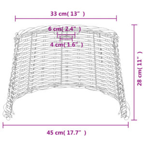 vidaXL Taklampskärm vit Ø45x28 cm korgmaterial - Bild 7