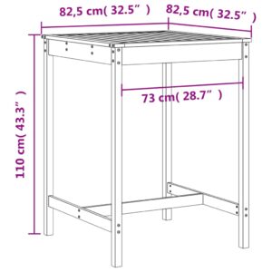 vidaXL Barmöbler för trädgården 3 delar vit massiv furu - Bild 9